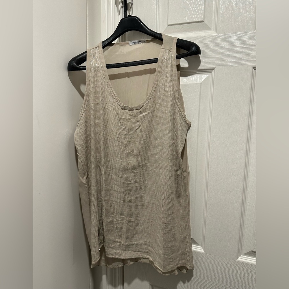 Elegant Beige Sleeveless Top